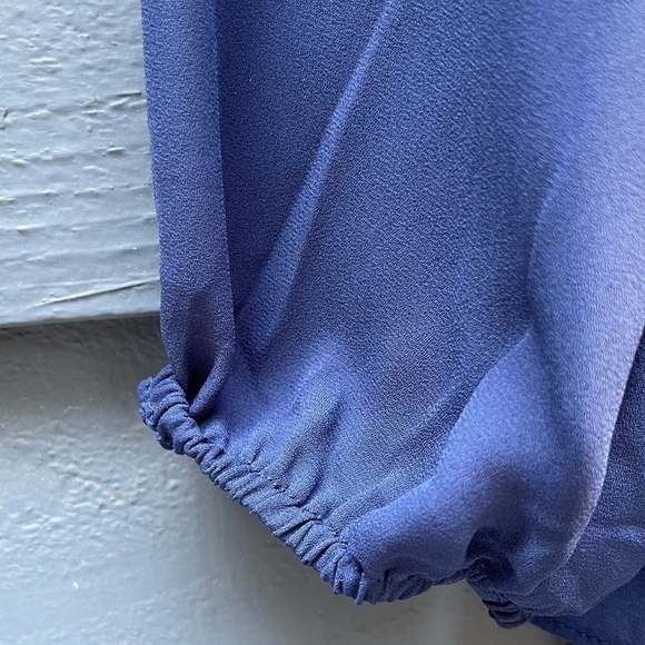 Lilly Pulitzer Tensley Peplum Hem Peasant blouse Navy Size Small - Picture 5 of 8